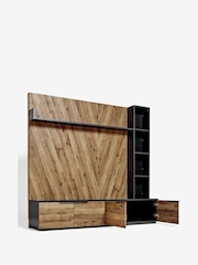 Dark Bronx Chevron Oak Effect TV Stand - Image 9 of 13