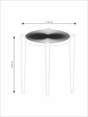 Dark Mango Wood and Brass Side Table - Image 3 of 5