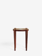 Dark Mango Wood and Brass Side Table - Image 4 of 5