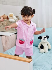 JoJo Maman Bébé White Strawberry Woven Pyjamas - Image 1 of 7