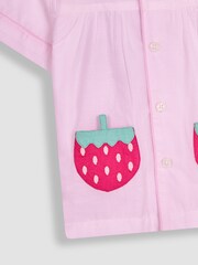 JoJo Maman Bébé White Strawberry Woven Pyjamas - Image 7 of 7