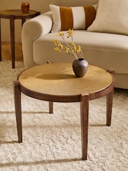 Dark Mango Wood and Brass Coffee Table - Image 1 of 5