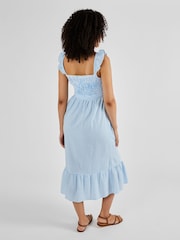 JoJo Maman Bébé Blue Striped Maternity Midi Summer Dress - Image 2 of 4