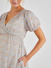 JoJo Maman Bébé Cream Fruit Print Maternity Smock Dress - Image 4 of 5