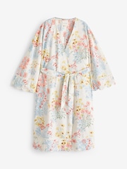 Laura Ashley Cream Megan Print Scallop Edge 100% Cotton Robe - Image 7 of 7