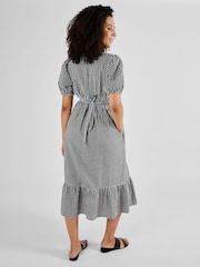 JoJo Maman Bébé Black Gingham Print Maternity Midi Dress - Image 3 of 5
