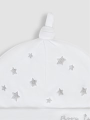 JoJo Maman Bébé White Born In 2024 Embroidered Hat - Image 3 of 3