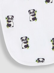 JoJo Maman Bébé White Panda Embroidered Bibs - Image 2 of 3