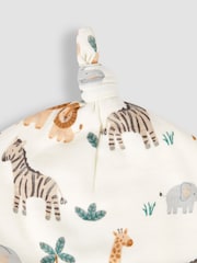 JoJo Maman Bébé Cream Safari Print Baby Hat - Image 2 of 3