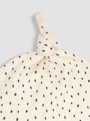 JoJo Maman Bébé Stone Spot Print Cotton Baby Hat - Image 2 of 3