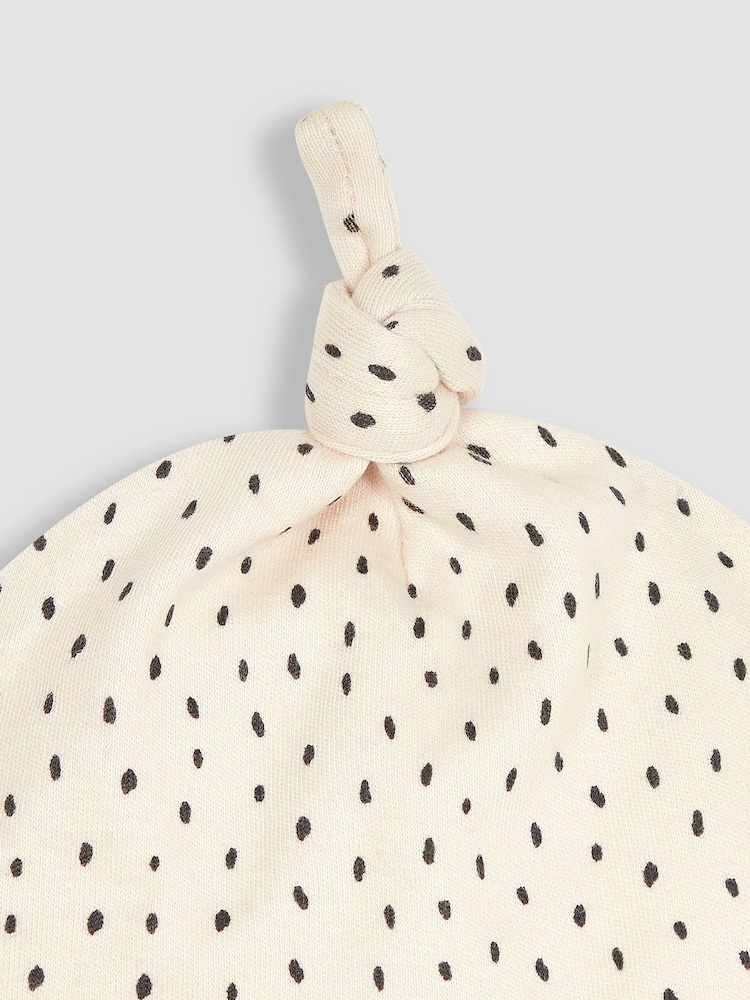 JoJo Maman Bébé Stone Spot Print Cotton Baby Hat - Image 2 of 3