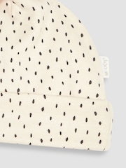 JoJo Maman Bébé Stone Spot Print Cotton Baby Hat - Image 3 of 3