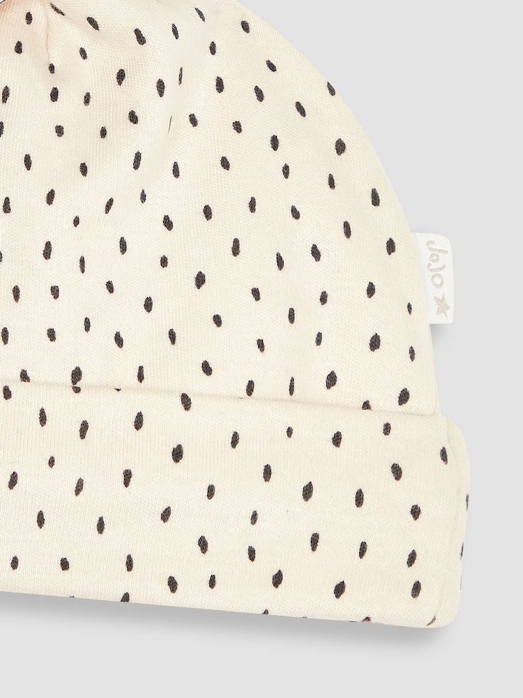 JoJo Maman Bébé Stone Spot Print Cotton Baby Hat - Image 3 of 3