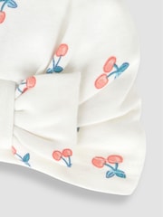 JoJo Maman Bébé Cream Cherry Print Turban - Image 2 of 3