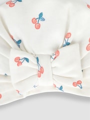 JoJo Maman Bébé Cream Cherry Print Turban - Image 3 of 3