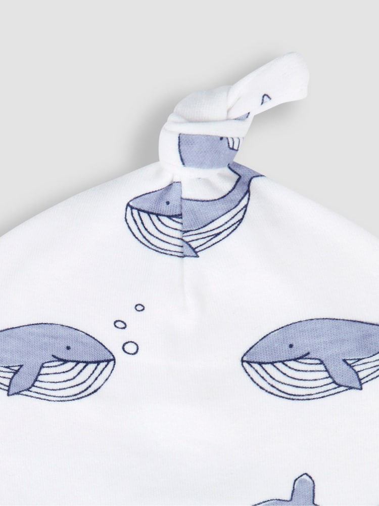 Wal, blau - JoJo Maman Bébé Babymütze aus Baumwolle mit Print - Bild 3 von 3 Wal, blau - JoJo Maman Bébé Babymütze aus Baumwolle mit Print - Bild 3 von 3