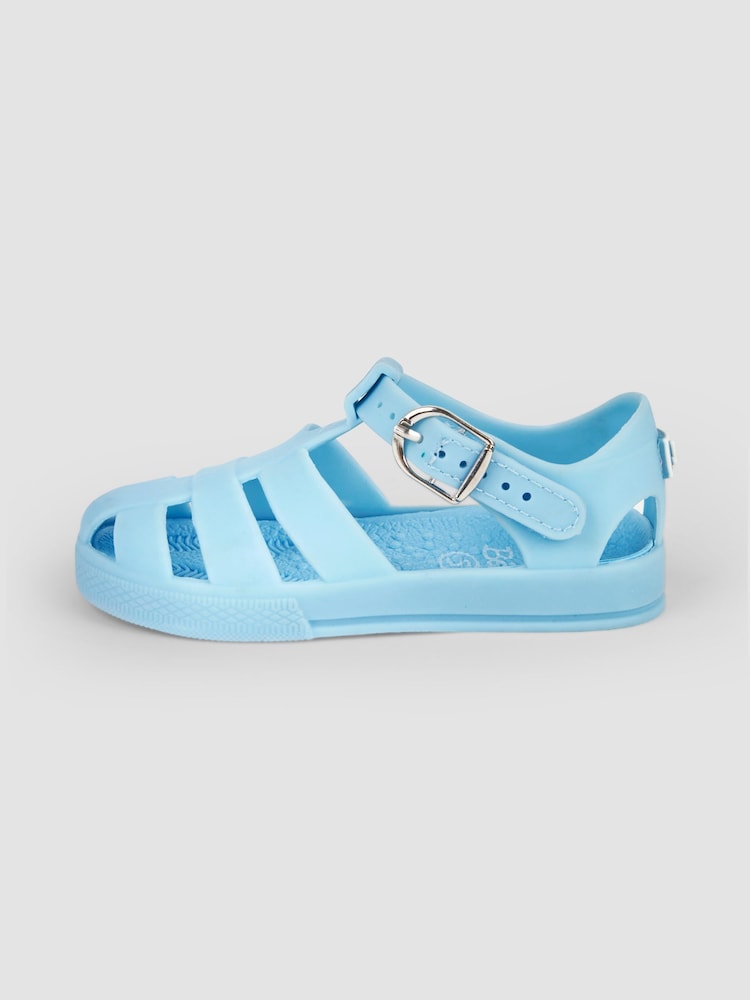 JoJo Maman Bébé Blue Jelly Sandals - Image 4 of 6