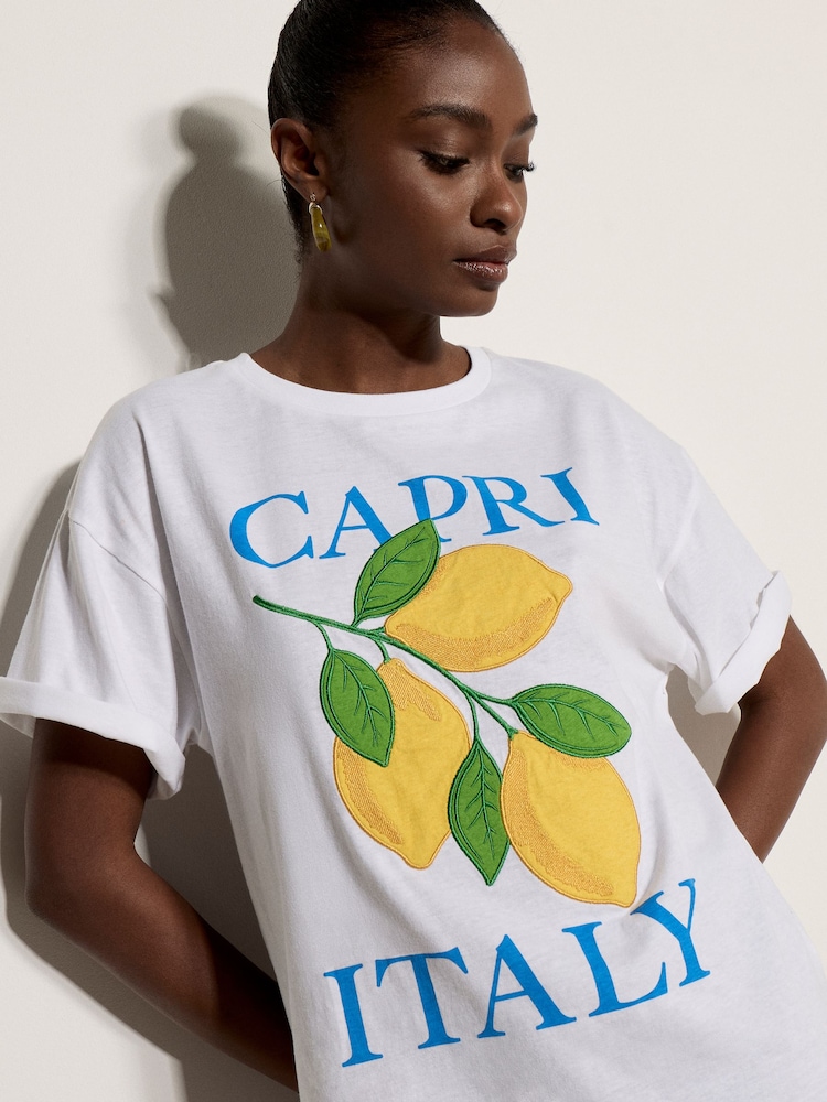 Apricot White Capri Italy Lemon T-Shirt - Image 1 of 4