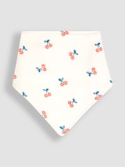 JoJo Maman Bébé White/Red Cherry 3-Pack Cotton Baby Dribble Bibs - Image 3 of 4
