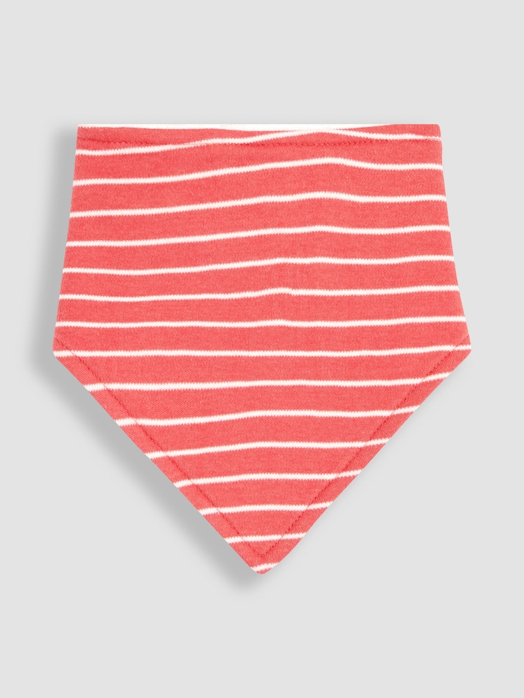 JoJo Maman Bébé White/Red Cherry 3-Pack Cotton Baby Dribble Bibs - Image 4 of 4