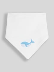 JoJo Maman Bébé Blue Whale 3-Pack Baby Dribble Bibs - Image 2 of 4
