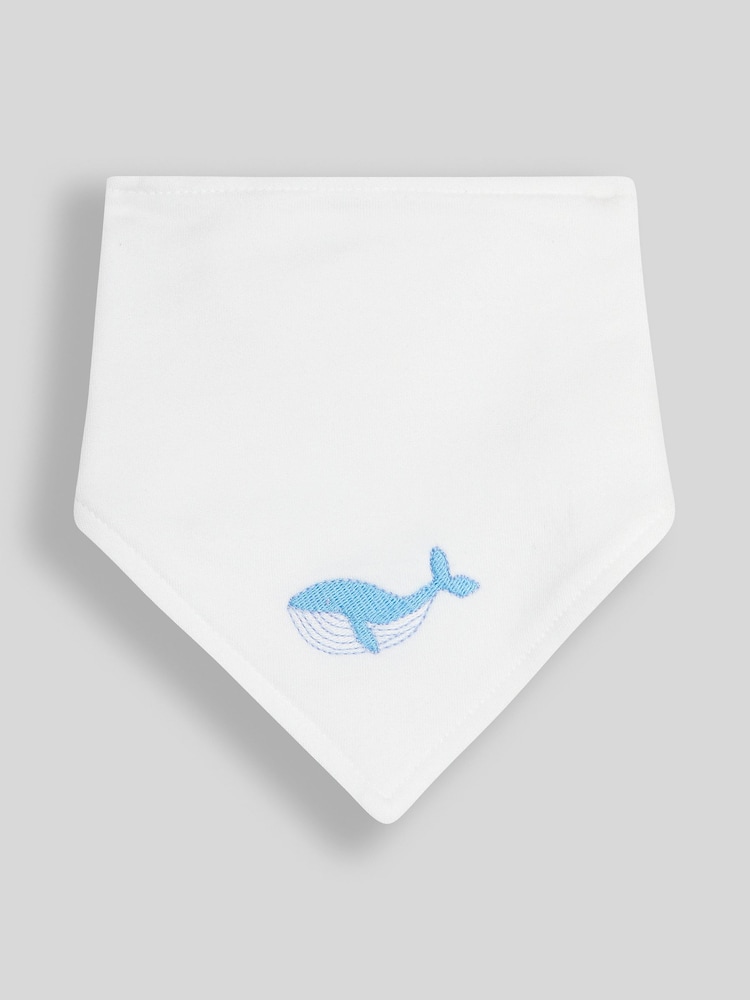 JoJo Maman Bébé Blue Whale 3-Pack Baby Dribble Bibs - Image 2 of 4