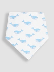 JoJo Maman Bébé Blue Whale 3-Pack Baby Dribble Bibs - Image 3 of 4