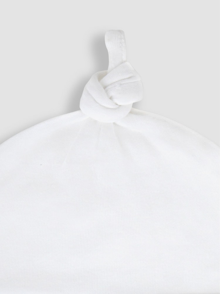 JoJo Maman Bébé White Panda Embroidered Cotton Baby Hat - Image 2 of 3