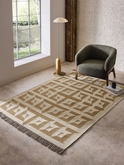 French Connection Mocha Sundial Wool Flatweave Rug - Image 1 of 4