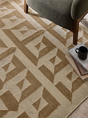 French Connection Mocha Sundial Wool Flatweave Rug - Image 2 of 4