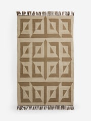 French Connection Mocha Sundial Wool Flatweave Rug - Image 4 of 4