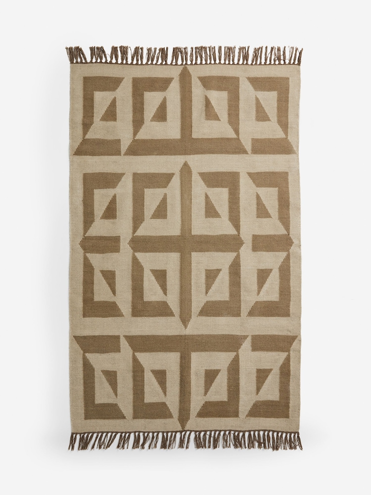 French Connection Mocha Sundial Wool Flatweave Rug - Image 4 of 4
