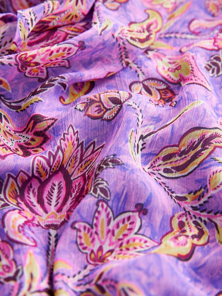 Purple Chiffon Mini Wrap Dress - Image 2 of 6 Purple Chiffon Mini Wrap Dress - Image 2 of 6