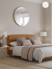 Natural Caramel Soft Velvet Matson Upholstered Bed Frame - Image 1 of 7