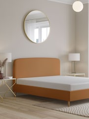 Natural Caramel Soft Velvet Matson Upholstered Bed Frame - Image 2 of 7