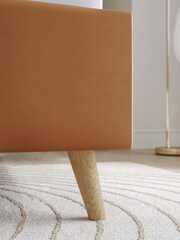 Natural Caramel Soft Velvet Matson Upholstered Bed Frame - Image 3 of 7