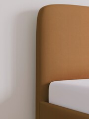Natural Caramel Soft Velvet Matson Upholstered Bed Frame - Image 5 of 7