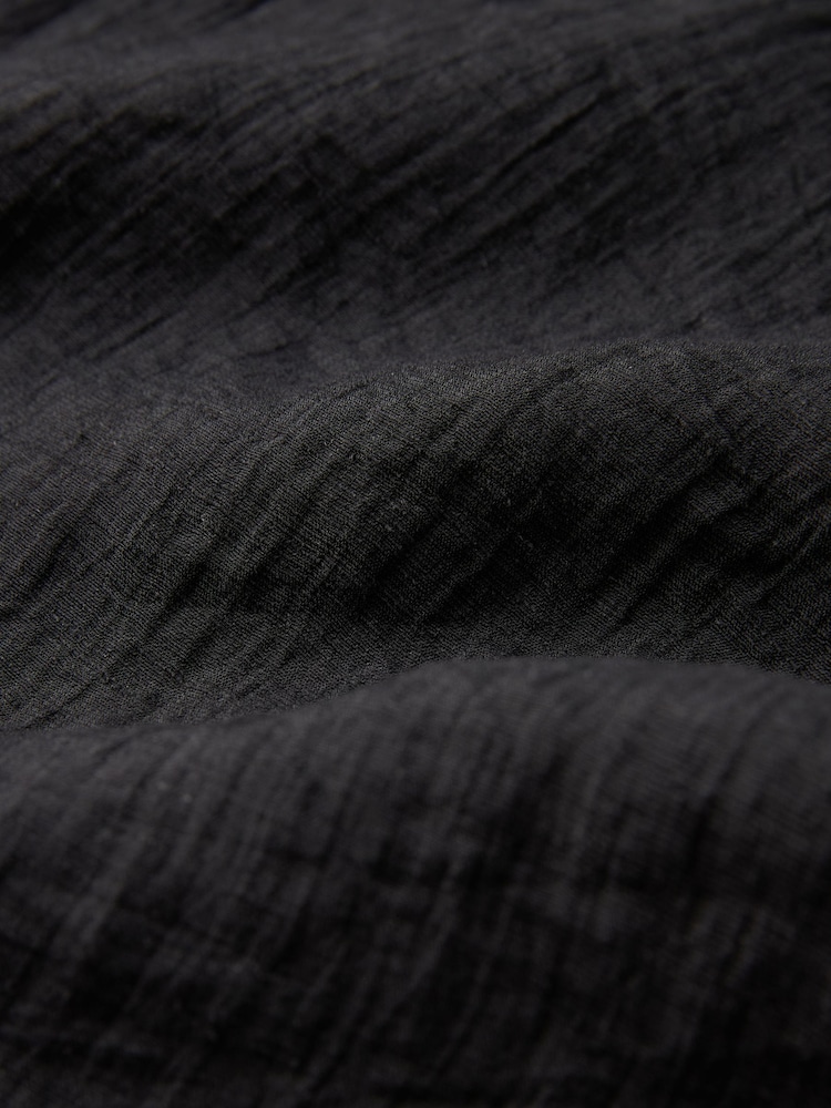 Black Textured Sheer Wide Leg Trouser - Image 6 of 6