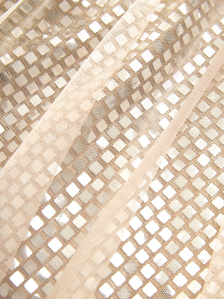 Neutral Sparkle Mesh Midi Skirt - Image 6 of 6