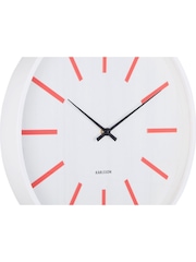 Karlsson Bright Scarlet Red White Arruga Retro Wall Clock - Image 4 of 5