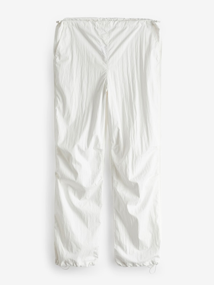 White Clean Waist Cargo Parachute Trousers - Image 1 of 3
