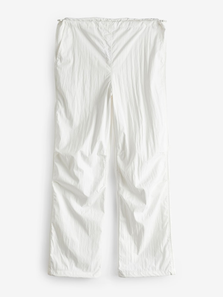 White Clean Waist Cargo Parachute Trousers - Image 2 of 3