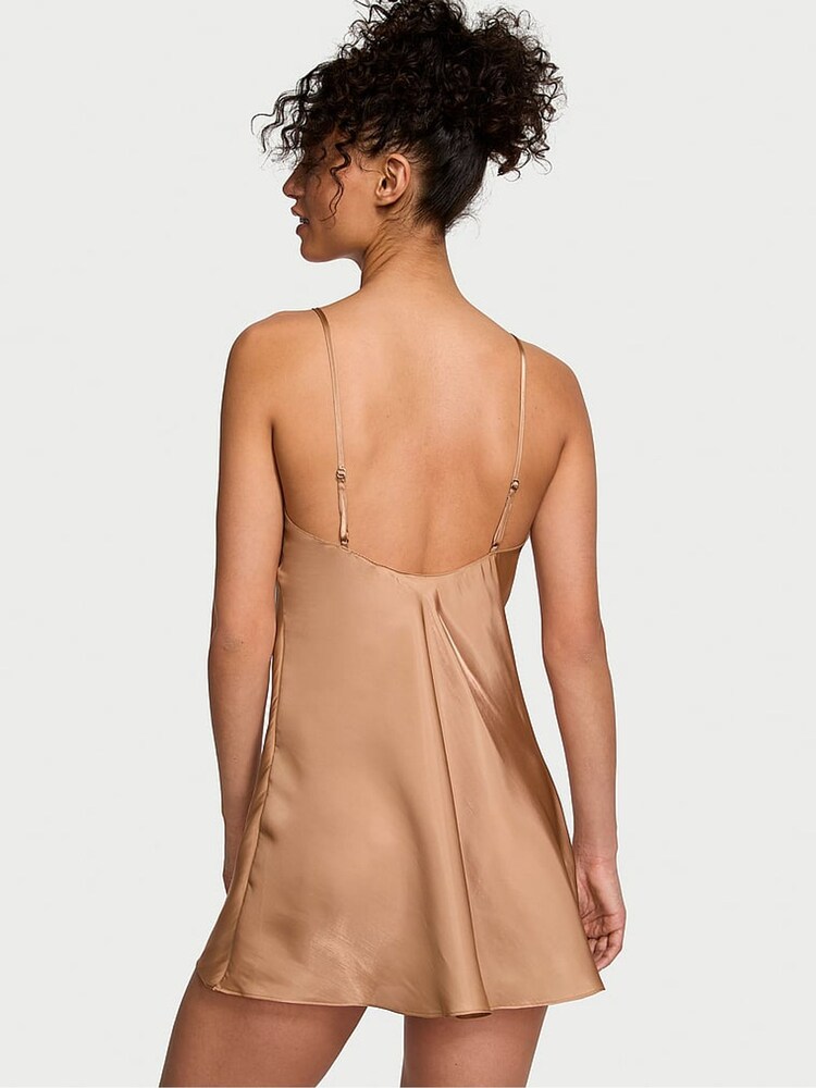 Victoria's Secret Toffee Nude Organza Mini Slip Dress - Image 2 of 3