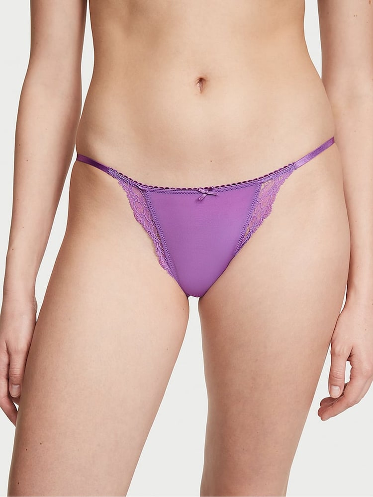 Victoria's Secret Faded Denim Blue Thong Knickers - Image 1 of 4