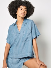Apricot Lightweight Denim Blouse - Imagen 3 de 5