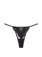 Victoria's Secret Black Thong Embroidered Knickers - Image 3 of 3