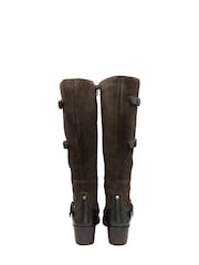 Ravel Brown Leather & Suede Zip-Up Knee High Boots - Image 3 of 4