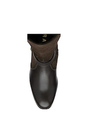 Ravel Brown Leather & Suede Zip-Up Knee High Boots - Image 4 of 4