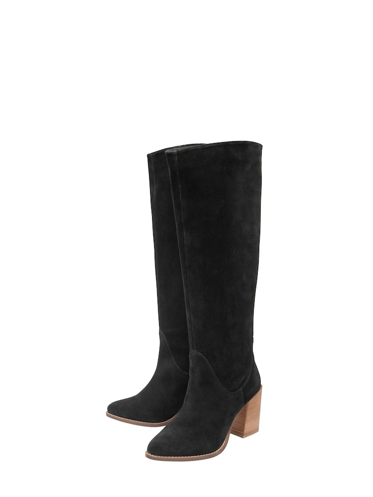 Ravel Black Suede Zip-Up Knee High Boots - Image 2 of 4