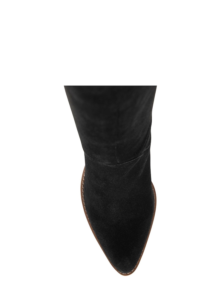 Ravel Black Suede Zip-Up Knee High Boots - Image 4 of 4
